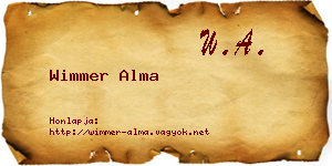 Wimmer Alma névjegykártya